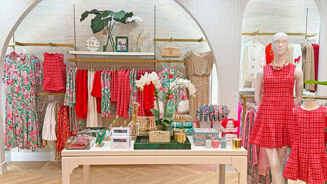 Inside of Lilly Pulitzer store showing new product